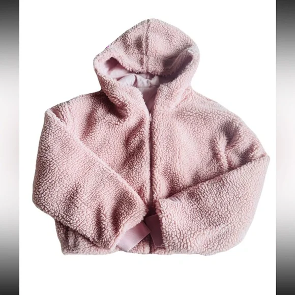๐ฉท Fabletics Summit Teddy Sherpa Hooded Jacket Coat Muted Mauve Pink XXL - Picture 5 of 12
